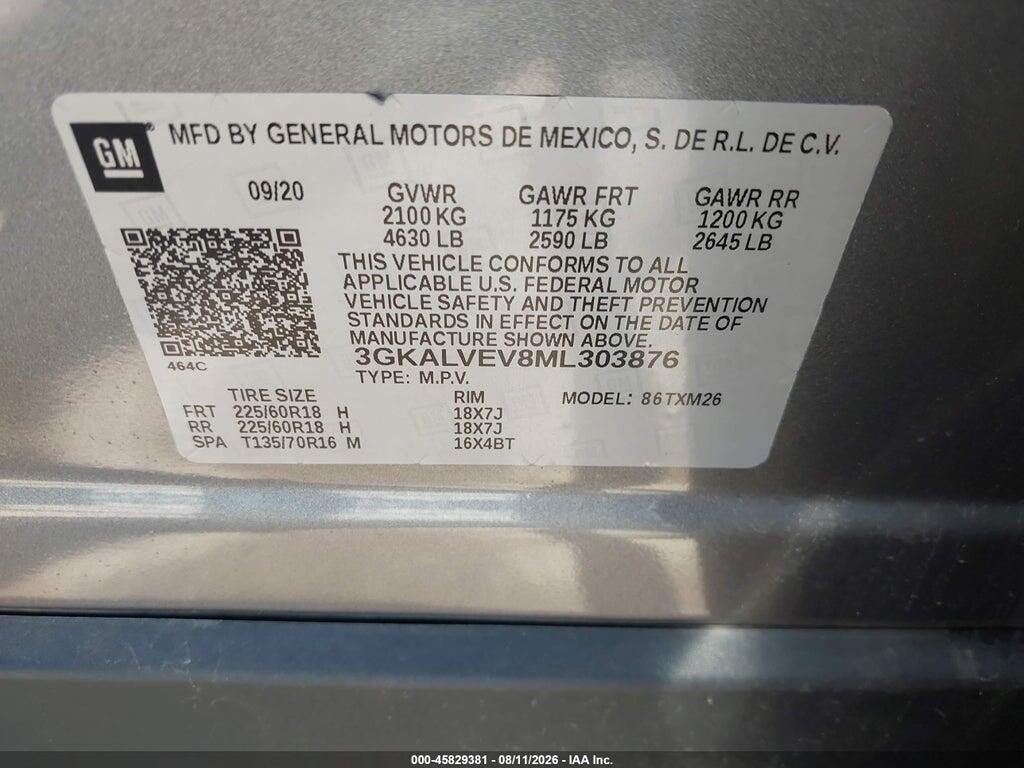 3GKALVEV8ML303876 2021 GMC TERRAIN photo no. 9