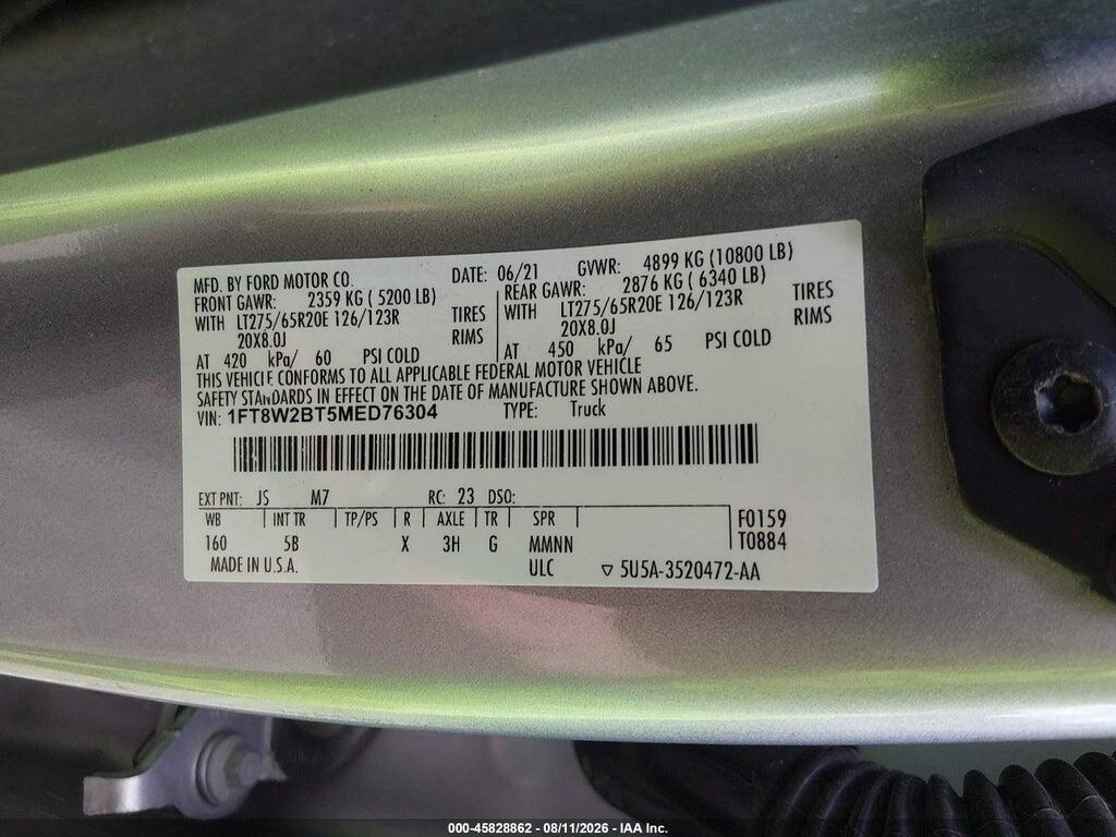 1FT8W2BT5MED76304 2021 FORD F-250 photo no. 8