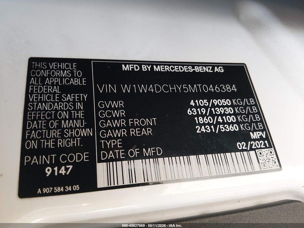 W1W4DCHY5MT046384 2021 MERCEDES-BENZ SPRINTER 2500 photo no. 9