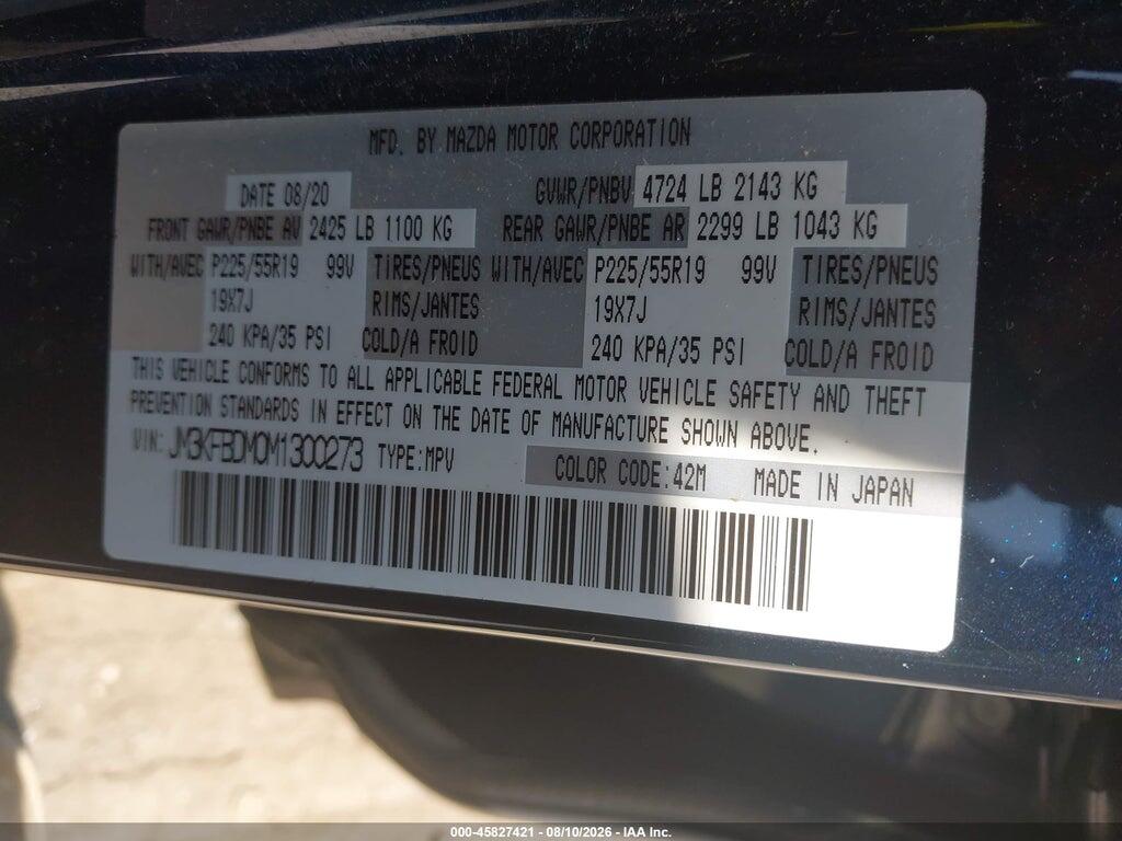 JM3KFBDM0M1300273 2021 MAZDA CX-5 photo no. 9