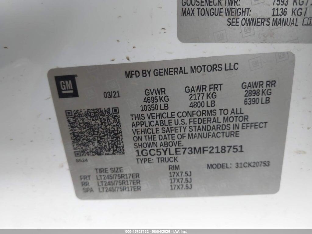 1GC5YLE73MF218751 2021 CHEVROLET SILVERADO 2500HD photo no. 8