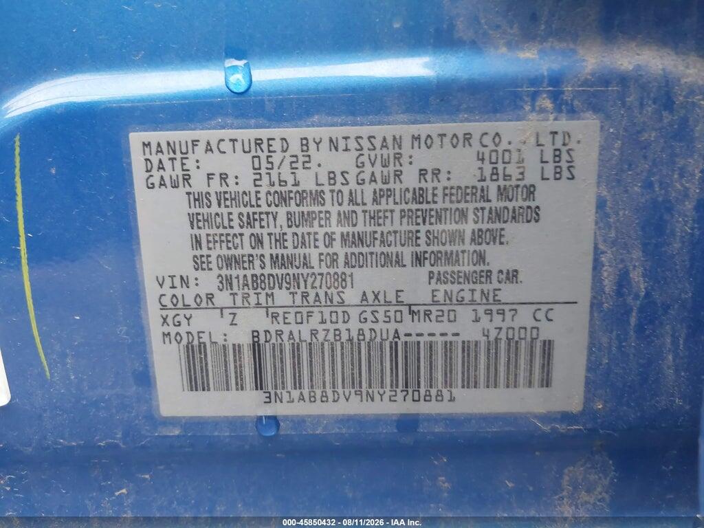 3N1AB8DV9NY270881 2022 NISSAN SENTRA photo no. 9