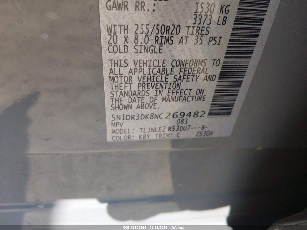 5N1DR3DK8NC269482 2022 NISSAN PATHFINDER photo no. 9