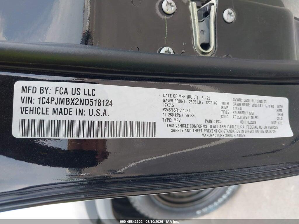 1C4PJMBX2ND518124 2022 JEEP CHEROKEE photo no. 9