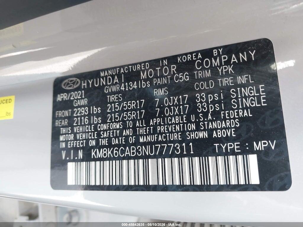 KM8K6CAB3NU777311 2022 HYUNDAI KONA photo no. 9