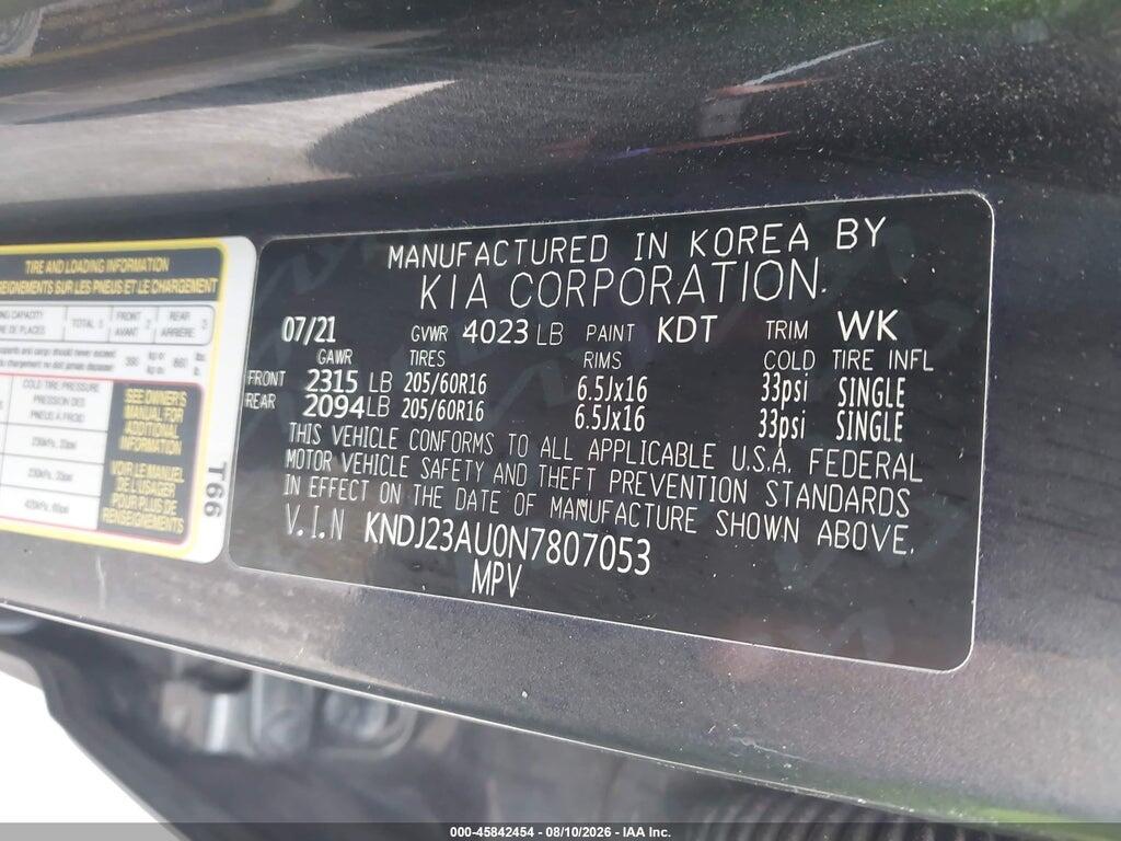 KNDJ23AU0N7807053 2022 KIA SOUL photo no. 9