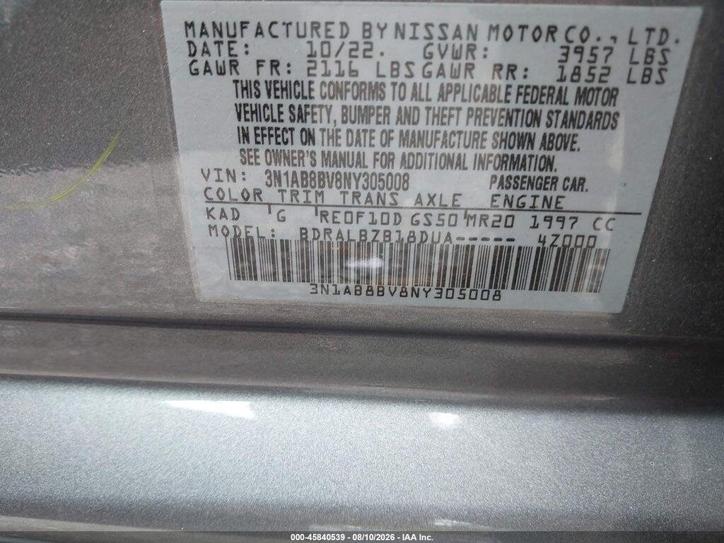 3N1AB8BV8NY305008 2022 NISSAN SENTRA photo no. 9
