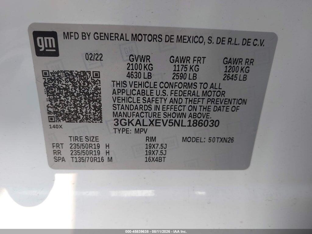 3GKALXEV5NL186030 2022 GMC TERRAIN photo no. 9