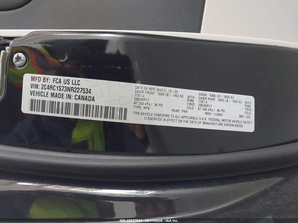 2C4RC1S73NR227534 2022 CHRYSLER PACIFICA HYBRID photo no. 9