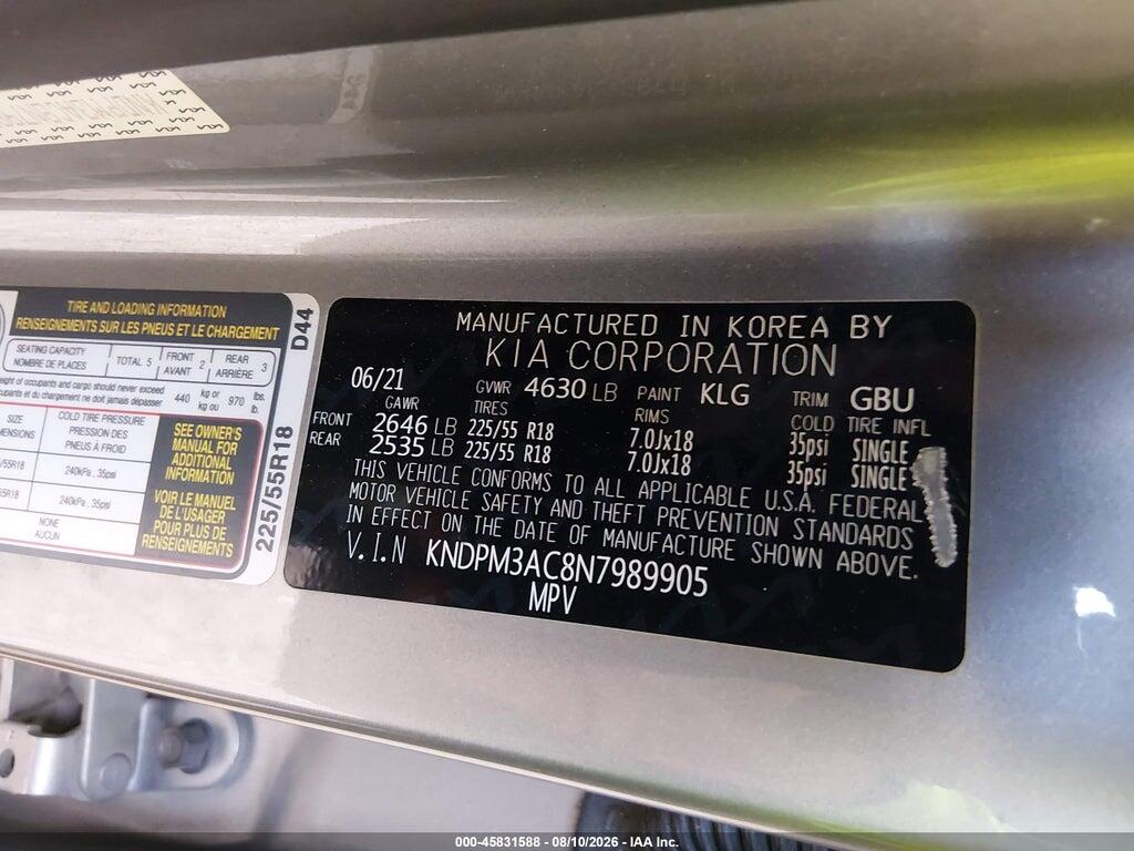 KNDPM3AC8N7989905 2022 KIA SPORTAGE photo no. 9