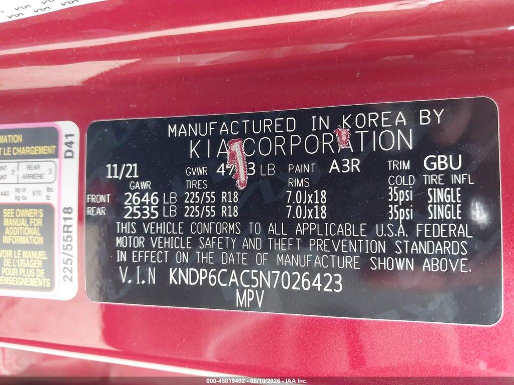 KNDP6CAC5N7026423 2022 KIA SPORTAGE photo no. 9