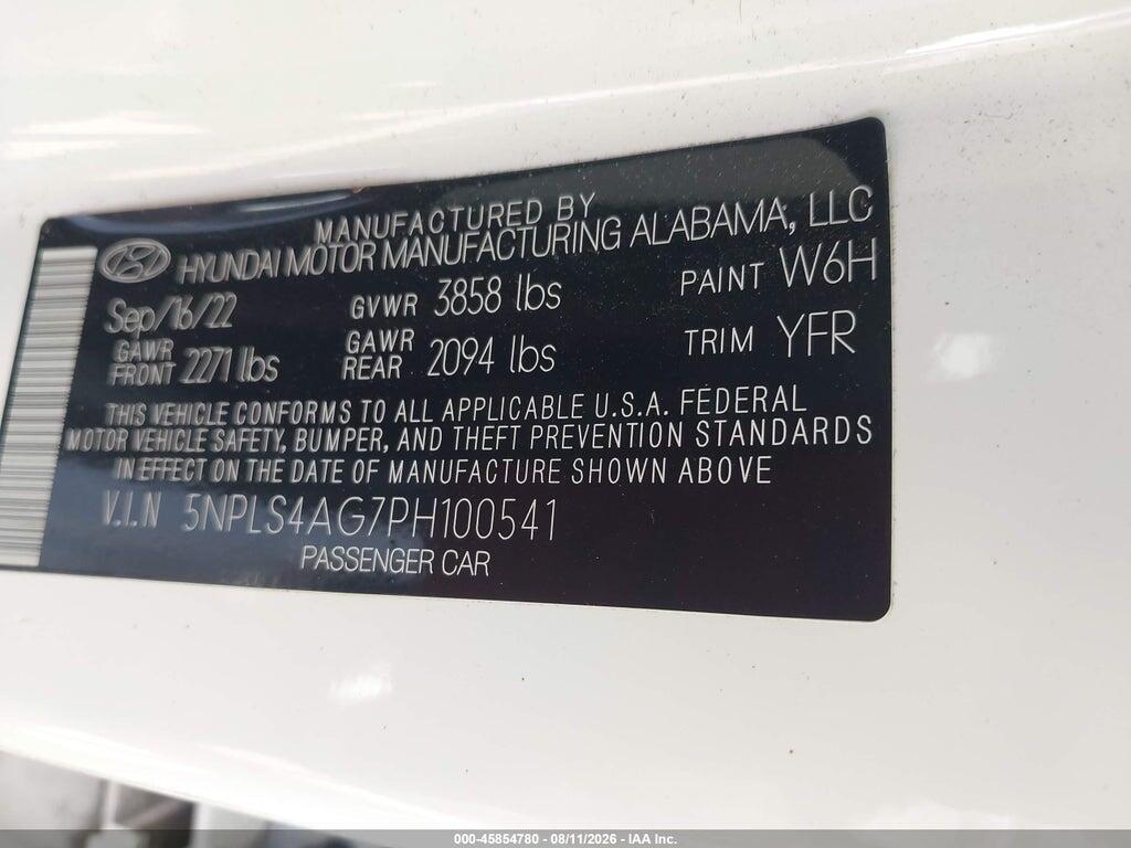 5NPLS4AG7PH100541 2023 HYUNDAI ELANTRA photo no. 9