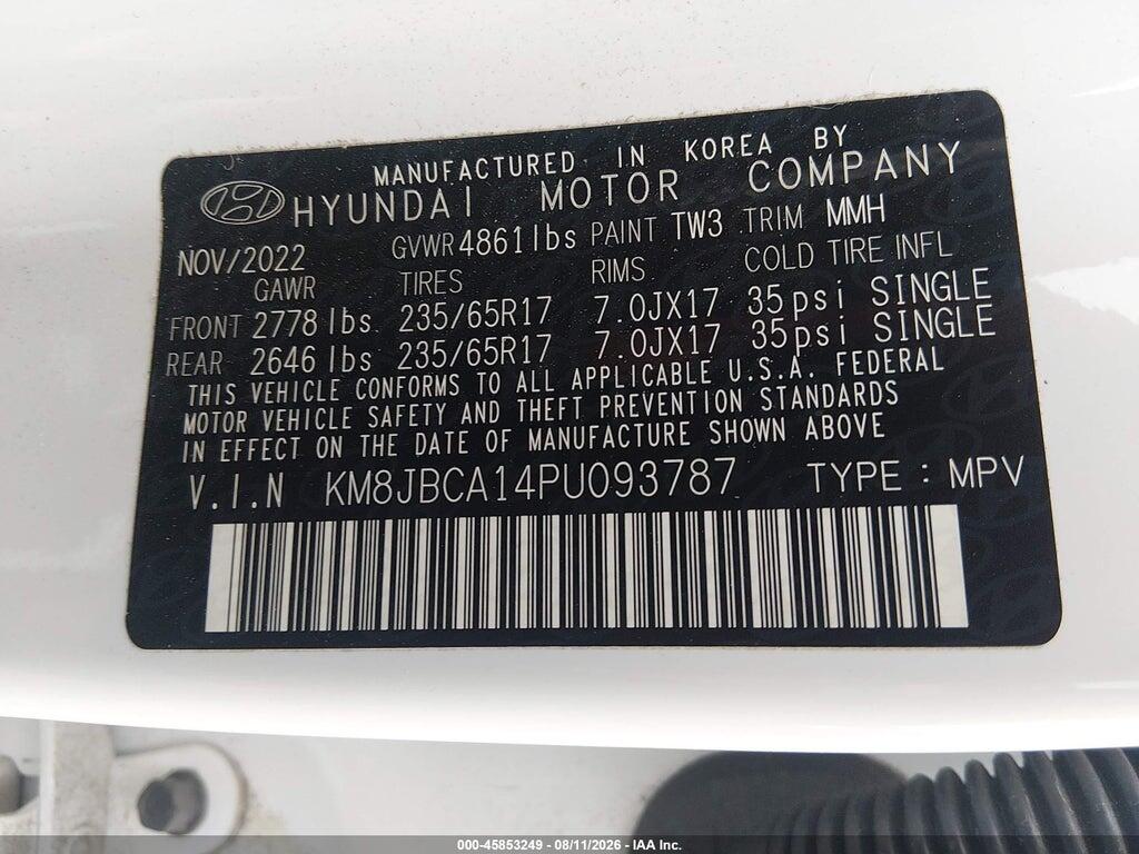 KM8JBCA14PU093787 2023 HYUNDAI TUCSON HYBRID photo no. 9
