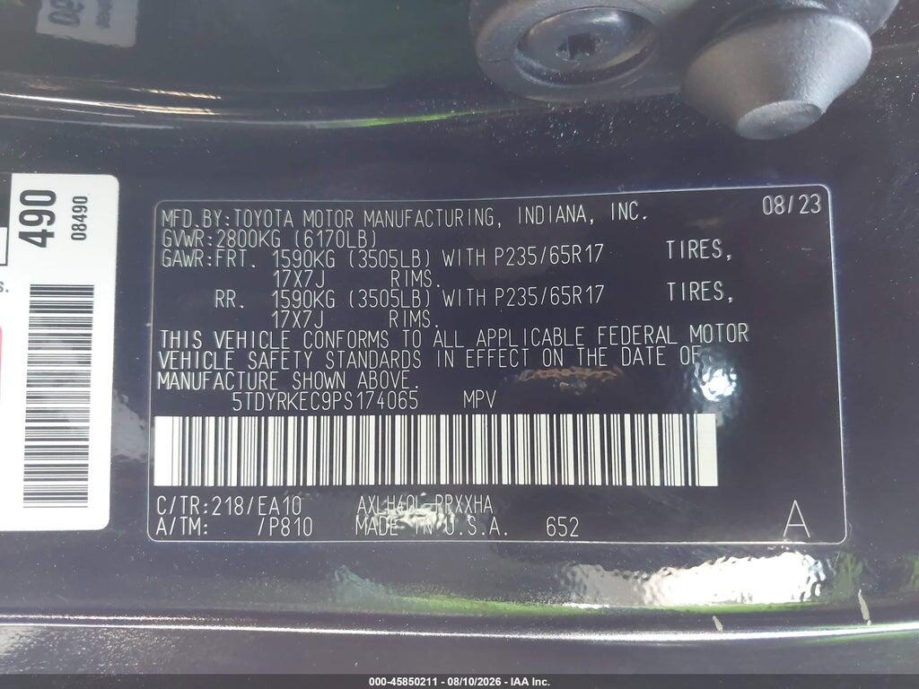 5TDYRKEC9PS174065 2023 TOYOTA SIENNA photo no. 9