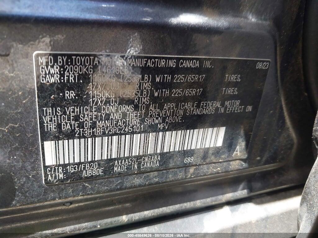 2T3H1RFV3PC245101 2023 TOYOTA RAV4 photo no. 9