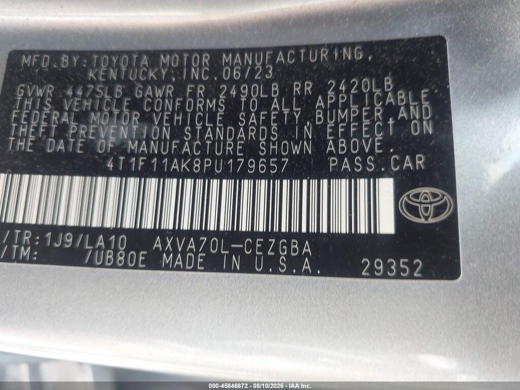 4T1F11AK8PU179657 2023 TOYOTA CAMRY photo no. 9