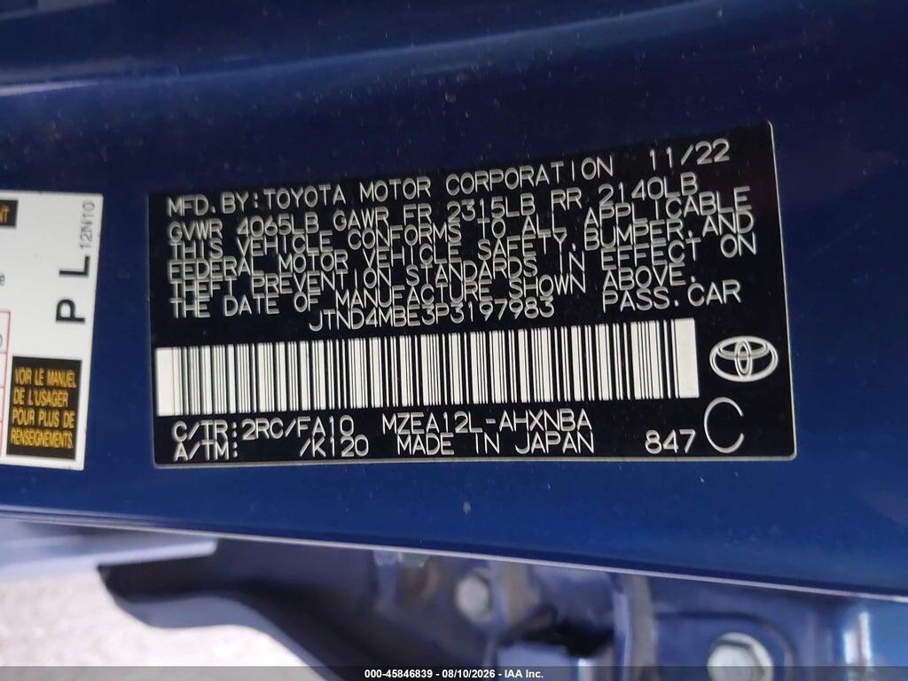 JTND4MBE3P3197983 2023 TOYOTA COROLLA photo no. 9