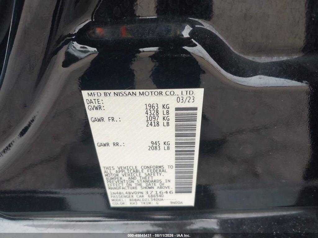 1N4BL4BV0PN371646 2023 NISSAN ALTIMA photo no. 9