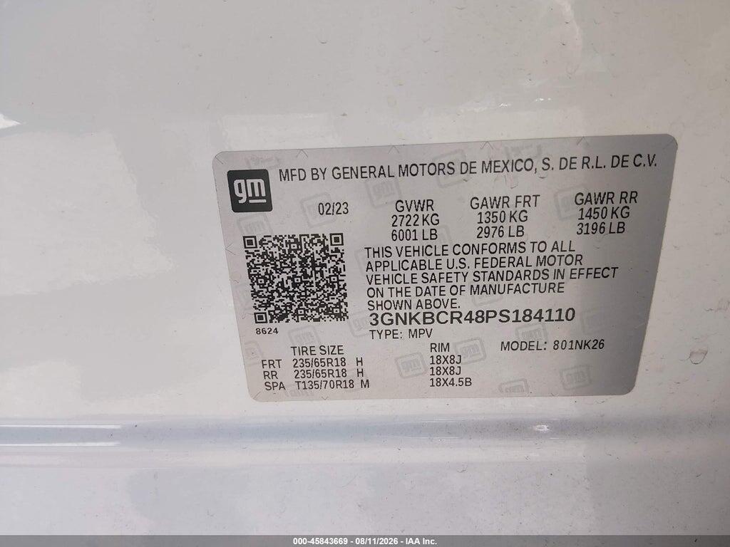 3GNKBCR48PS184110 2023 CHEVROLET BLAZER photo no. 9