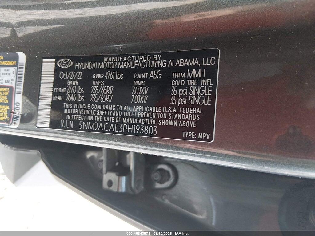 5NMJACAE3PH193803 2023 HYUNDAI TUCSON photo no. 9