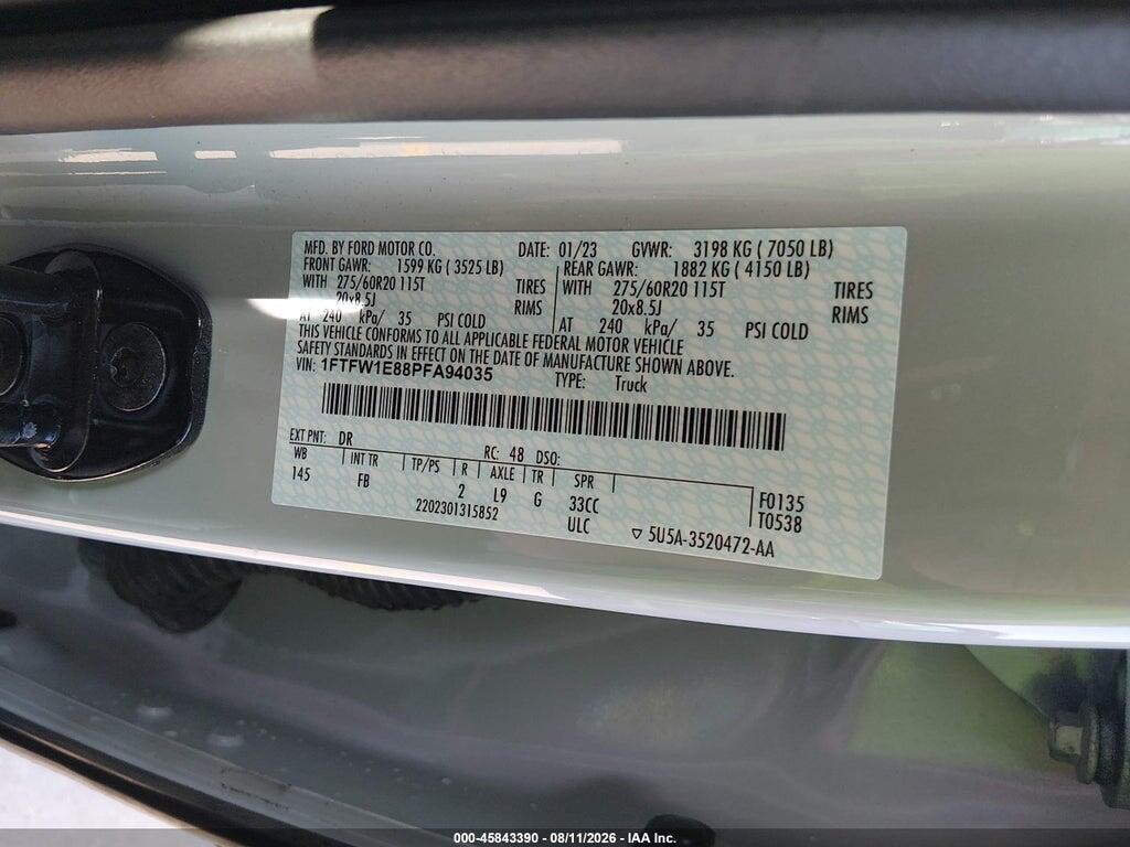 1FTFW1E88PFA94035 2023 FORD F-150 photo no. 9