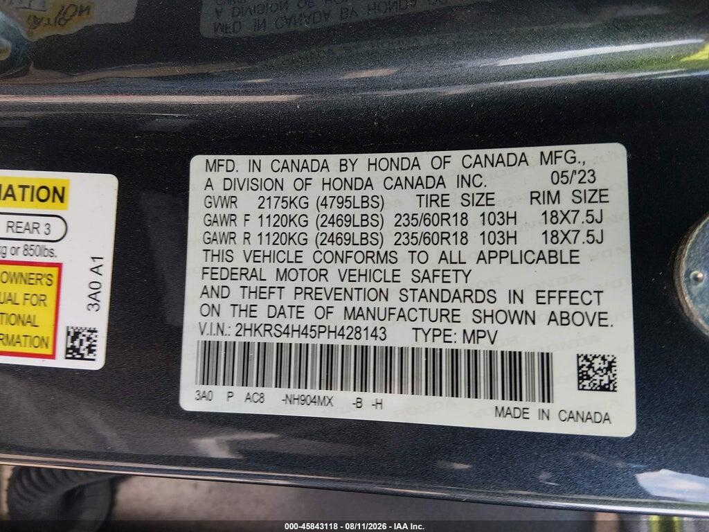 2HKRS4H45PH428143 2023 HONDA CR-V photo no. 9