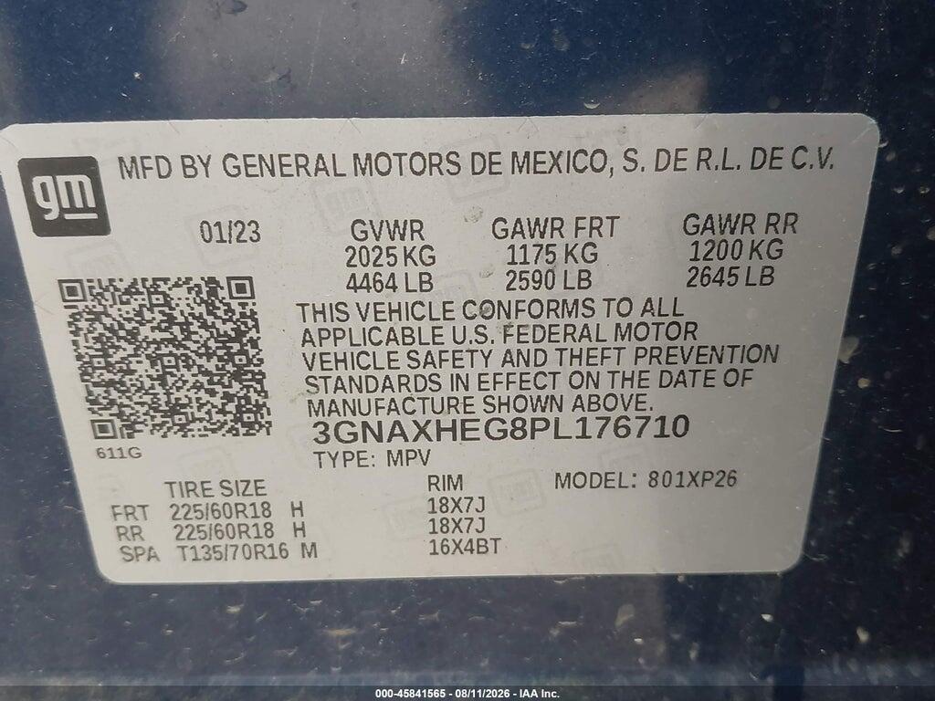 3GNAXHEG8PL176710 2023 CHEVROLET EQUINOX photo no. 9