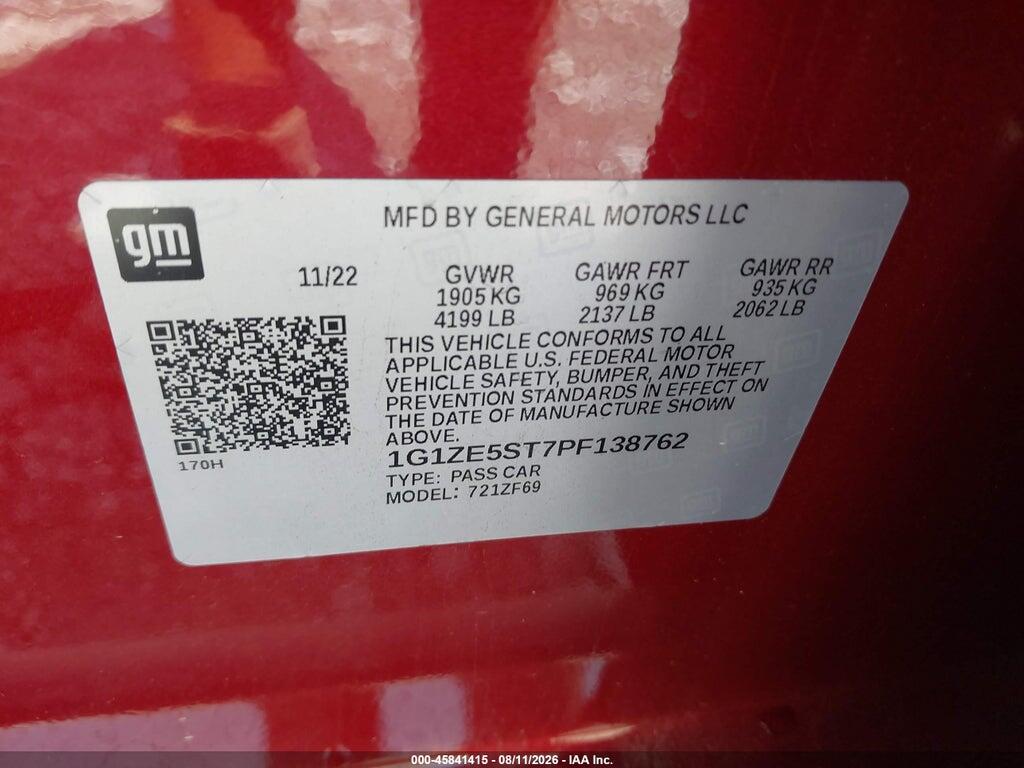 1G1ZE5ST7PF138762 2023 CHEVROLET MALIBU photo no. 9