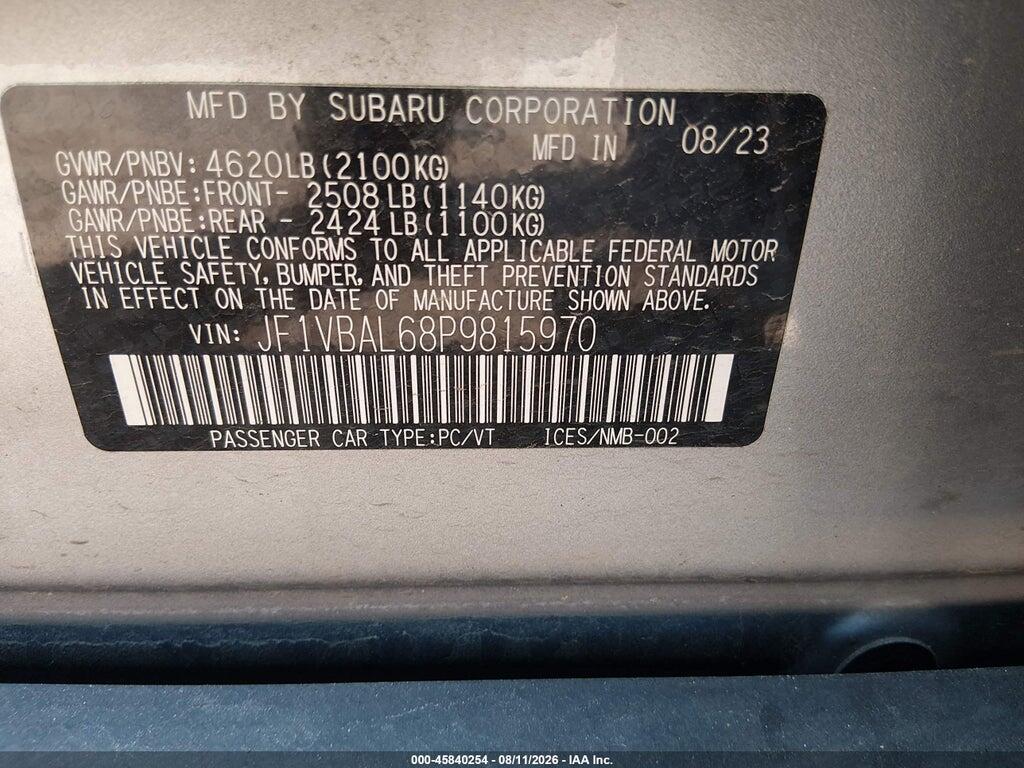 JF1VBAL68P9815970 2023 SUBARU WRX photo no. 9