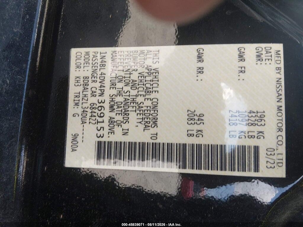 1N4BL4DV4PN3JDA53 2023 NISSAN ALTIMA photo no. 9