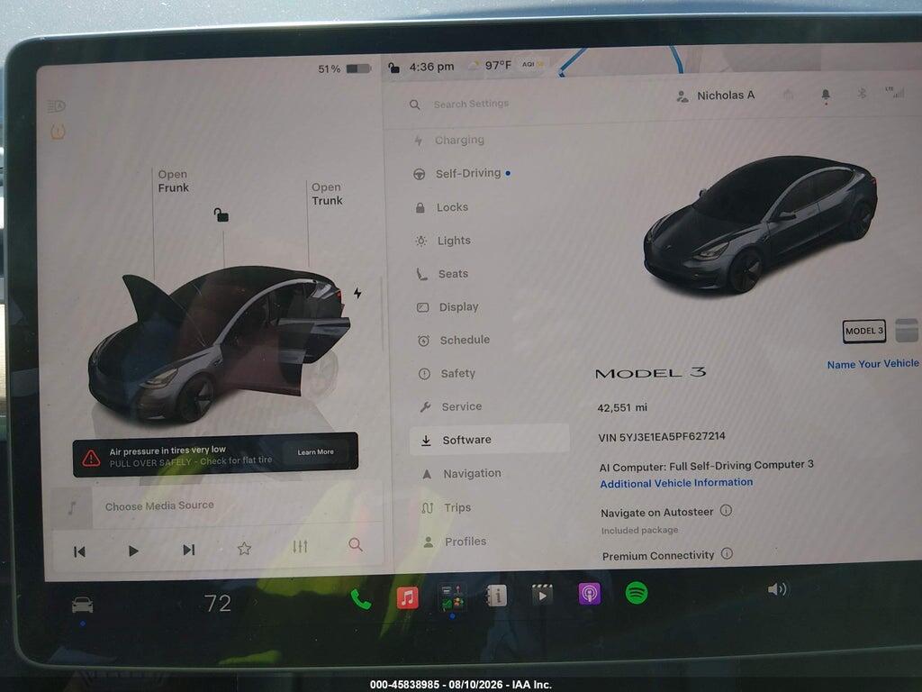 5YJ3E1EA5PF627214 2023 TESLA MODEL 3 photo no. 7