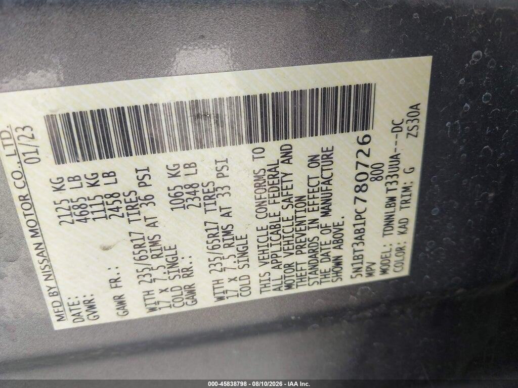 5N1BT3AB1PC780726 2023 NISSAN ROGUE photo no. 9