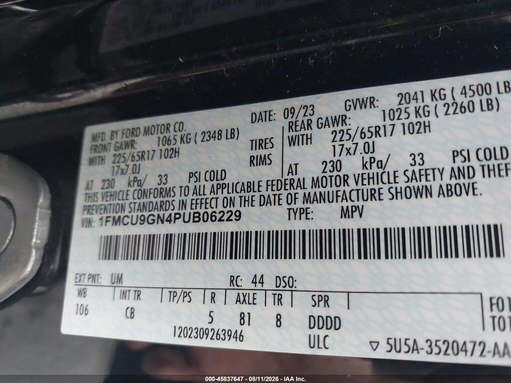 1FMCU9GN4PUB06229 2023 FORD ESCAPE photo no. 9