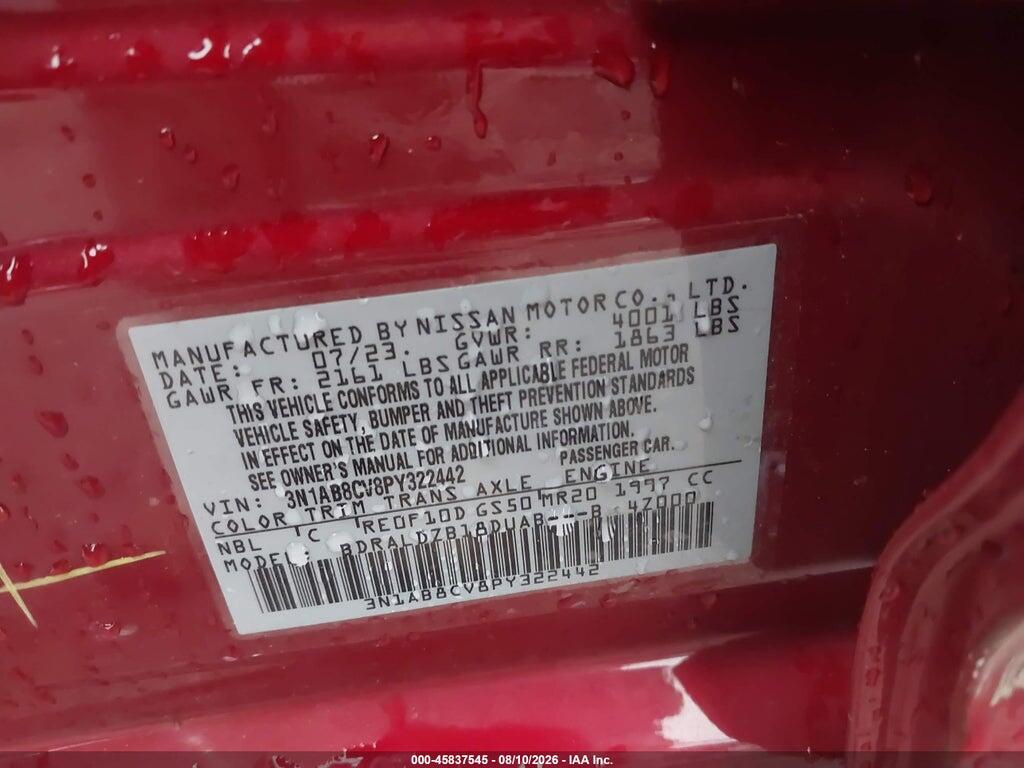 3N1AB8CV8PY322442 2023 NISSAN SENTRA photo no. 9