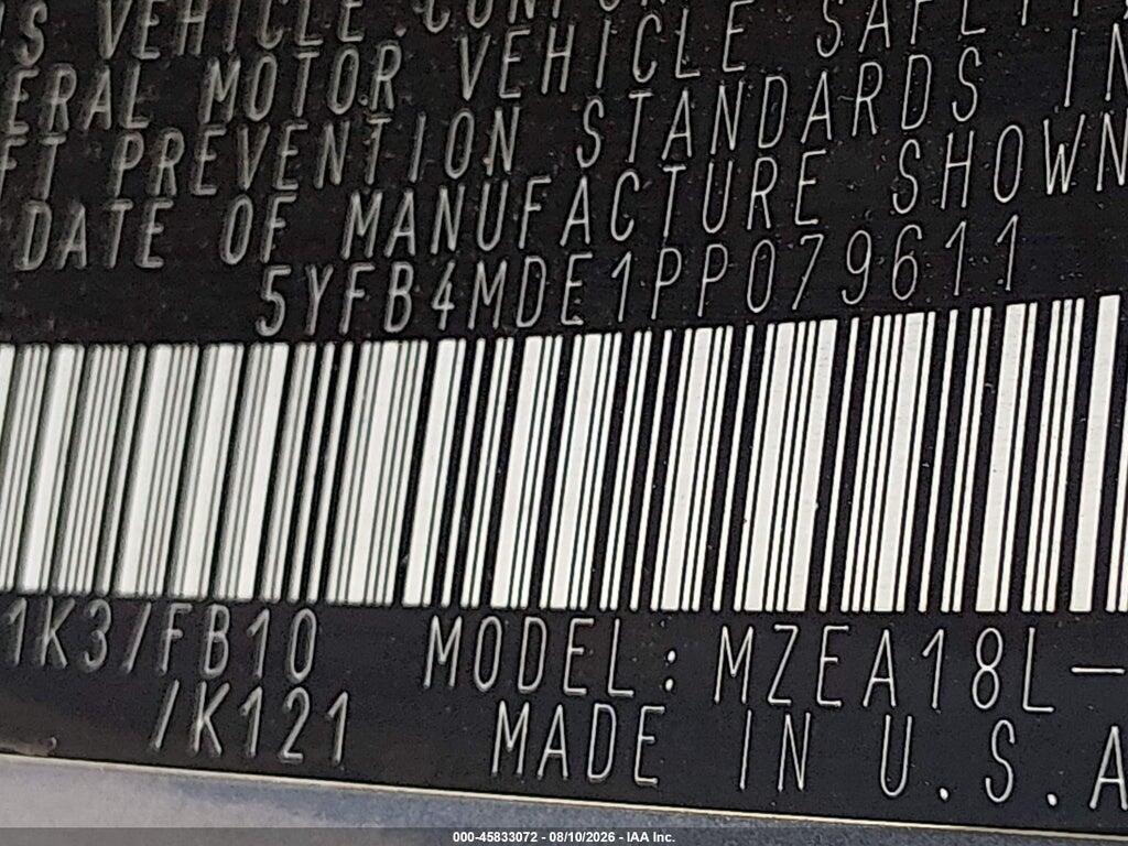5YFB4MDE1PP079611 2023 TOYOTA COROLLA photo no. 9
