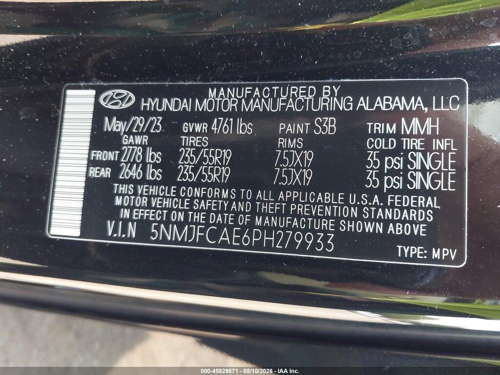 5NMJFCAE6PH279933 2023 HYUNDAI TUCSON photo no. 9