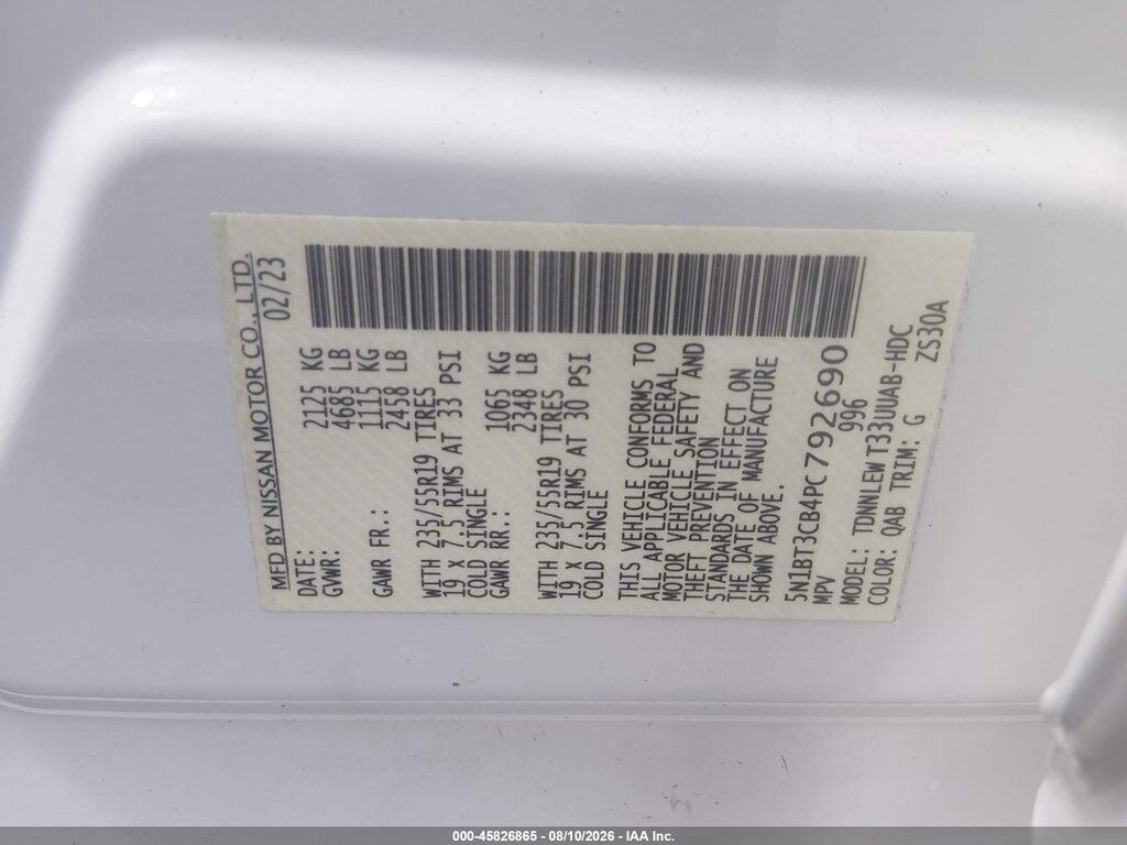 5N1BT3CB4PC792690 2023 NISSAN ROGUE photo no. 9