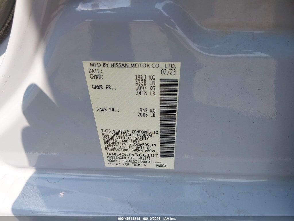 1N4BL4CV2PN366107 2023 NISSAN ALTIMA photo no. 9