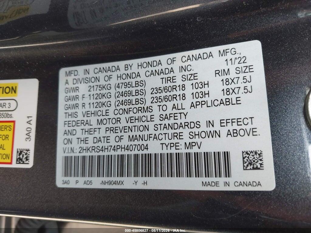 2HKRS4H74PH407004 2023 HONDA CR-V photo no. 9