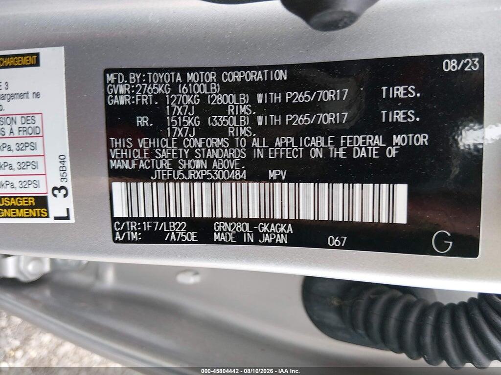 JTEFU5JRXP5300484 2023 TOYOTA 4RUNNER photo no. 9