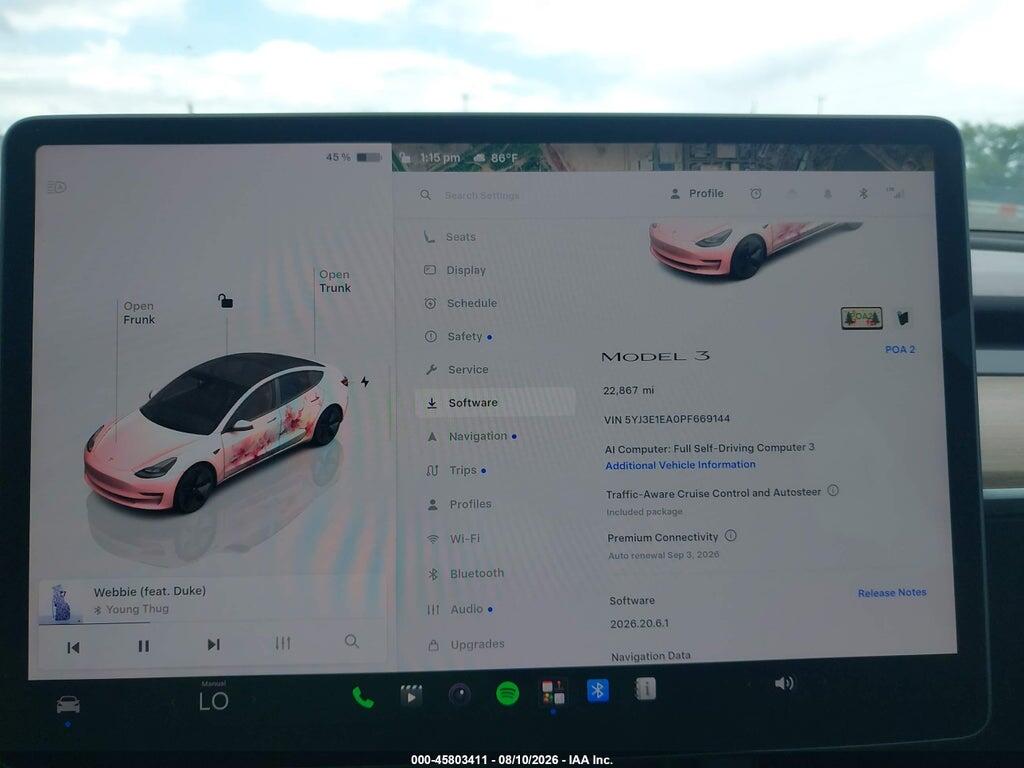 5YJ3E1EA0PF669144 2023 TESLA MODEL 3 photo no. 7