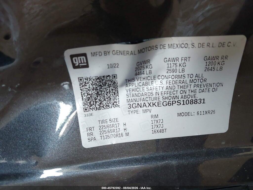 3GNAXKEG6PS108831 2023 CHEVROLET EQUINOX photo no. 9