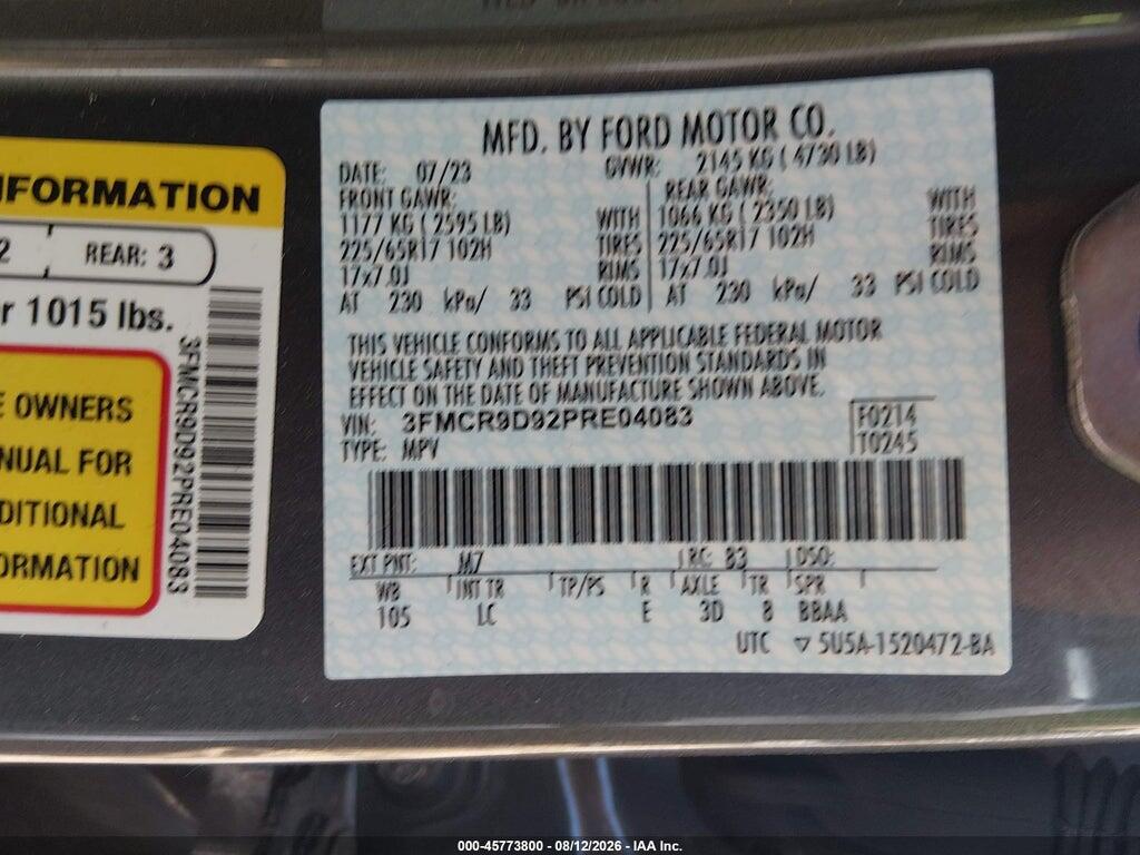 3FMCR9D92PRE04083 2023 FORD BRONCO SPORT photo no. 9