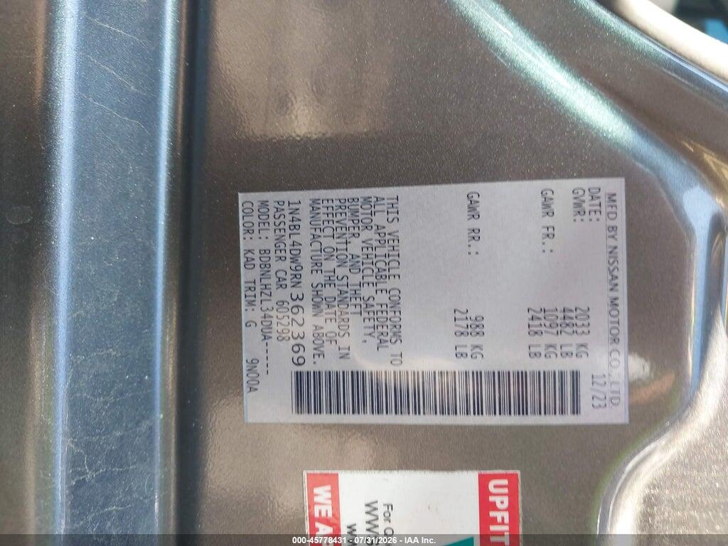 1N4BL4DW9RN362369 2024 NISSAN ALTIMA photo no. 9