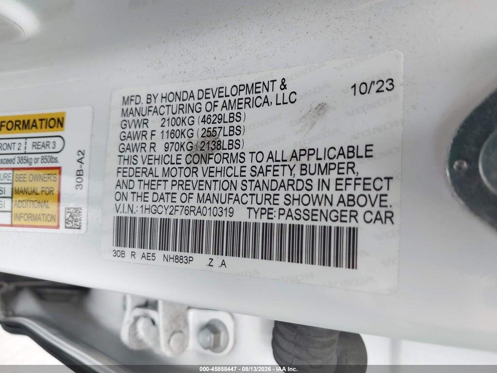 1HGCY2F76RA010319 2024 HONDA ACCORD HYBRID photo no. 9