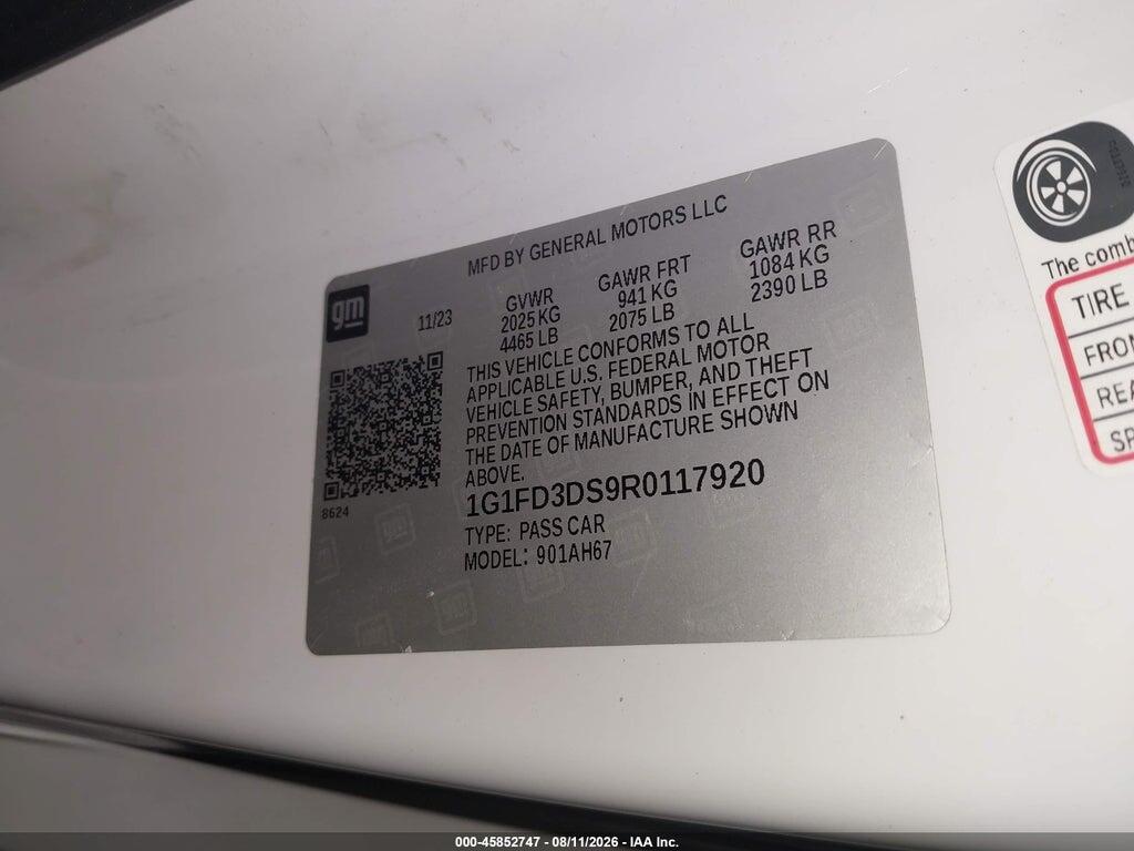 1G1FD3DS9R0117920 2024 CHEVROLET CAMARO photo no. 9
