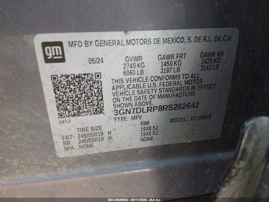 3GN7DLRP8RS262642 2024 CHEVROLET EQUINOX EV photo no. 9