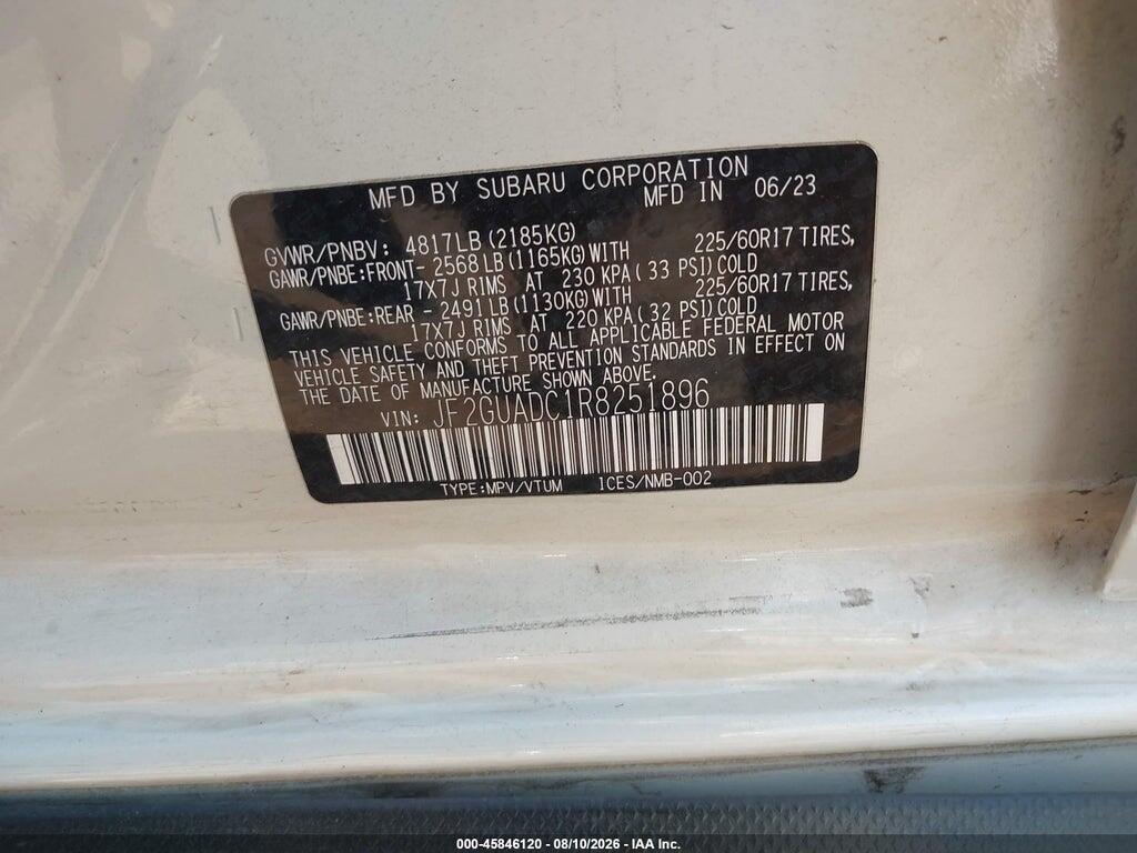 JF2GUADC1R8251896 2024 SUBARU CROSSTREK photo no. 9