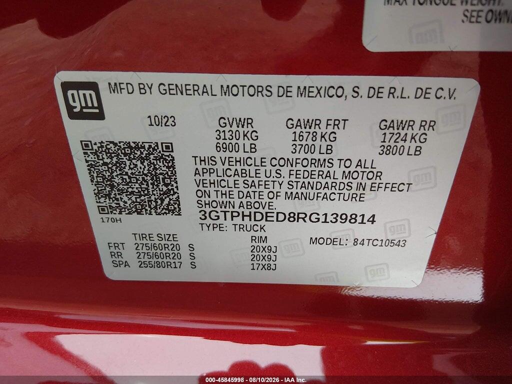3GTPHDED8RG139814 2024 GMC SIERRA 1500 photo no. 9