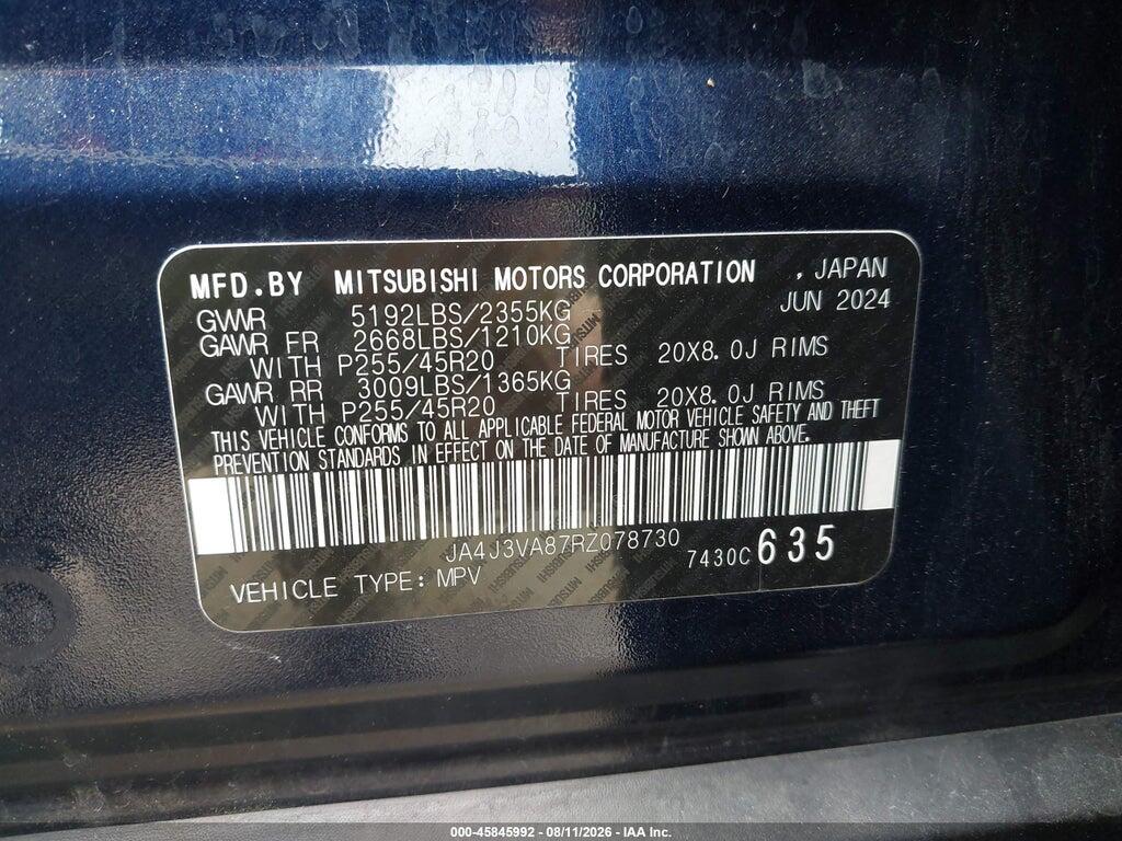 JA4J3VA87RZ078730 2024 MITSUBISHI OUTLANDER photo no. 9